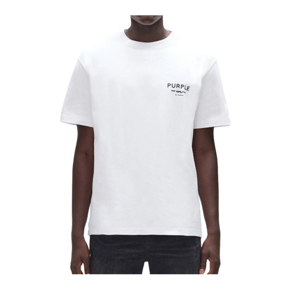 Purple Brand Crew Neck T-Shirt HWT Jersey Mens White P117